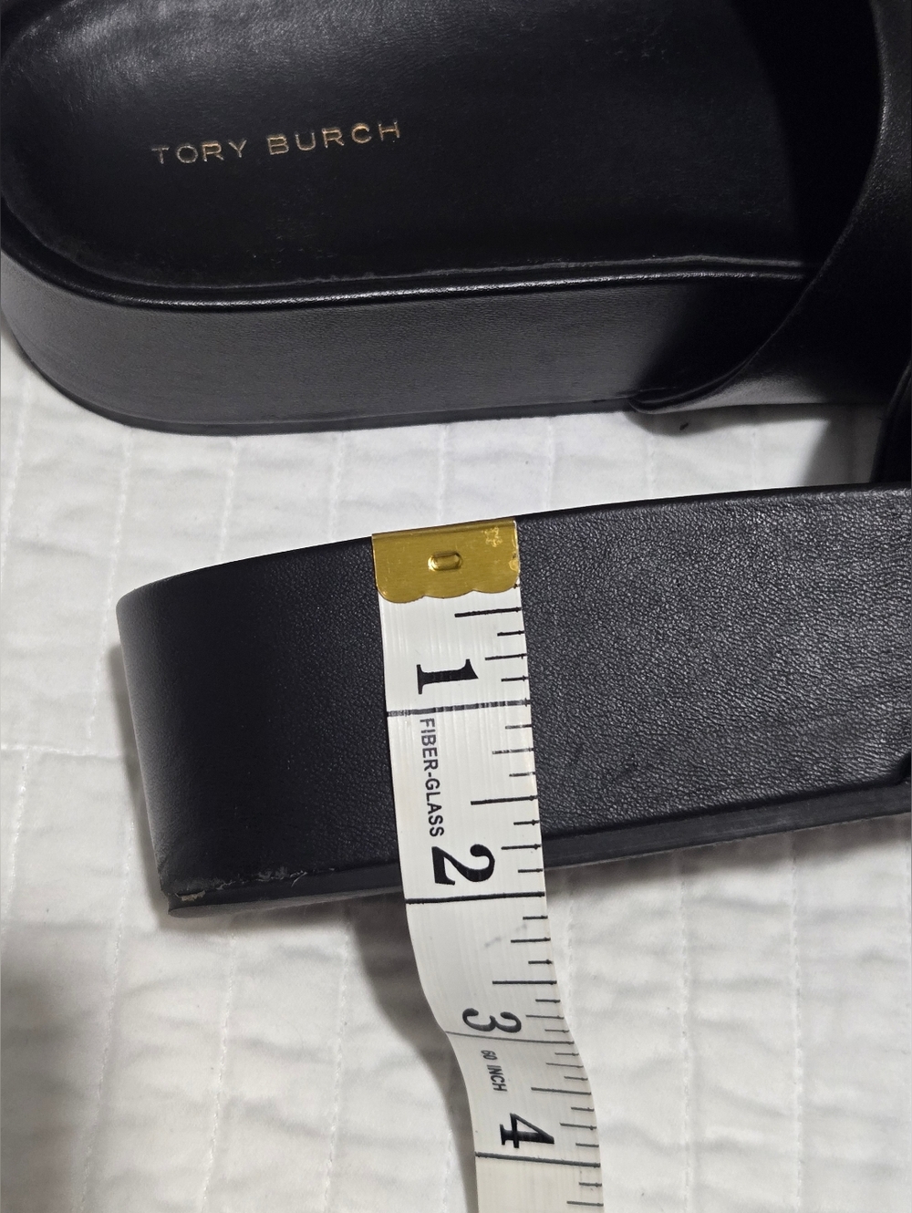Tory Burch Black Slide Sandals with Gold Medallion - Picture 8 of 9
